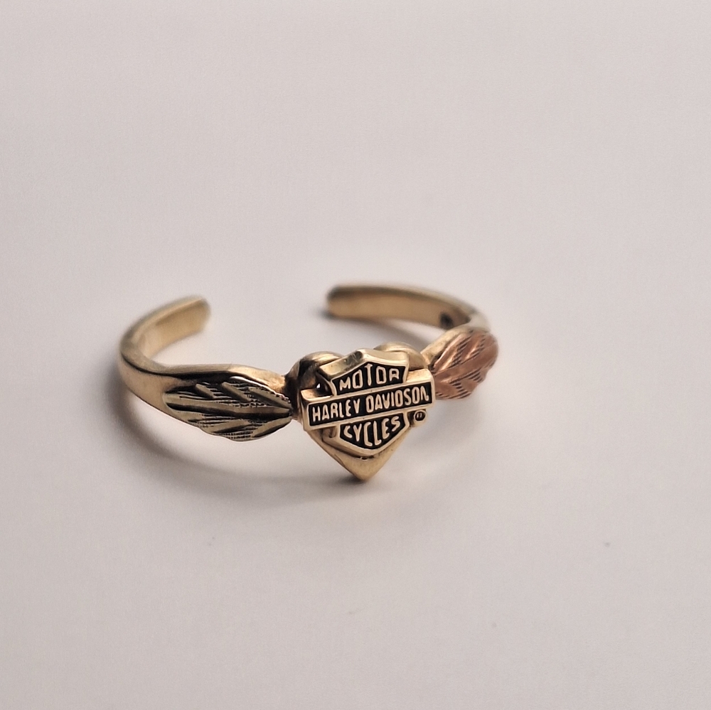 Harley-Davidson Two-Tone Heart Shield Ring in Gold and Rose Gold